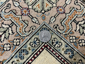 Vintage Persian Qum Pictorial Rug 5x7 - Wool & Silk