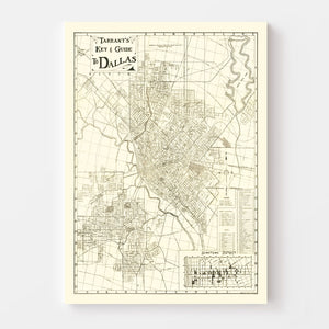 Vintage Map of Dallas, Texas 1925