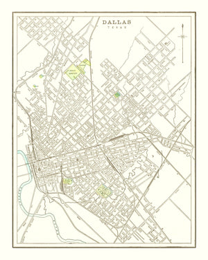 Vintage Map of Dallas, Texas 1893