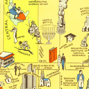 Vintage Map of Manhattan, New York 1933