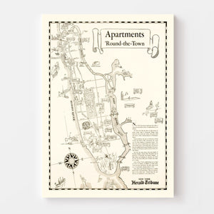 Vintage Map of Manhattan, New York 1935
