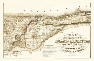Vintage Map of Manhattan, New York 1868