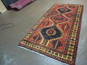 3' 4"X 7' Antique Handmade Turkish Wool Rug Organic #101