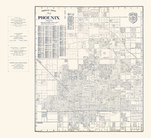 Vintage Map of Phoenix, Arizona 1920