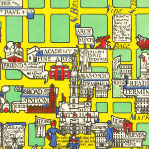 Vintage Map of Philadelphia, Pennsylvania 1926