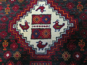 4' X 7' Vintage Handmade Indian Jaipur Rug Bird Carpet