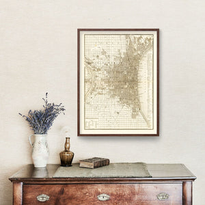 Vintage Map of Philadelphia, Pennsylvania 1846