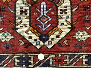 Small Persian Tribal Rug, Red and Ivory, Baluch Rug