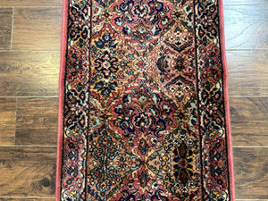 Karastan Runner Rug 2x9, Multicolor Panel Kirman Runner #717, Wool Pile, Original 700 Series, Vintage, Skinny Runner 2 x 9, Rare
