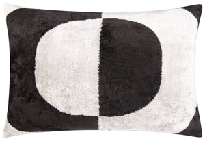 Canvello Handmade Velvet Minimalist Pillow – 16x24 Luxury Decorative Throw Cushion for Home Decor – Feather Down Insert, Vegetable-Dyed, Monochrome Accent