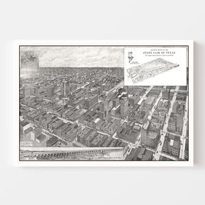 Vintage Map of Dallas, Texas 1912