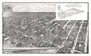 Vintage Map of Dallas, Texas 1912