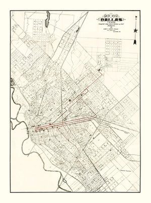 Vintage Map of Dallas, Texas 1901