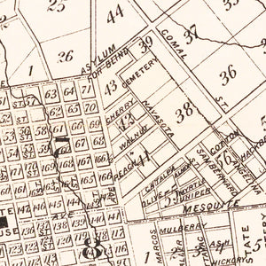 Vintage Map of Austin, Texas 1885