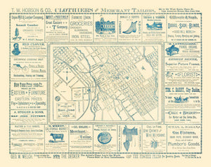 Vintage Map of San Jose, California 1886
