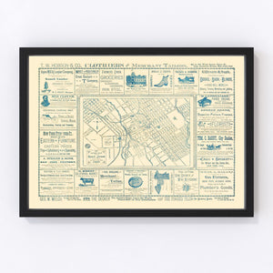 Vintage Map of San Jose, California 1886