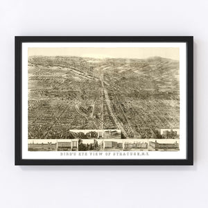 Vintage Map of Syracuse, New York 1868