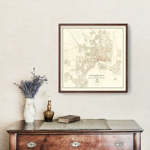 Vintage Map of Jacksonville, Florida 1913