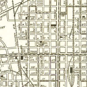 Vintage Map of Charlotte, North Carolina 1930