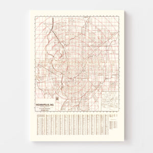 Vintage Map of Indianapolis, Indiana 1903