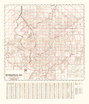Vintage Map of Indianapolis, Indiana 1903