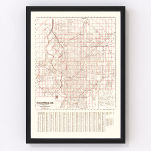 Vintage Map of Indianapolis, Indiana 1903
