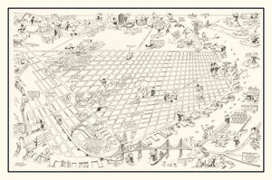 Vintage Map of San Francisco, California 1945