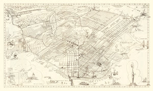Vintage Map of San Francisco, California 1939