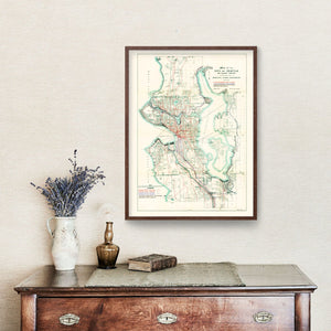 Vintage Map of Seattle, Washington 1911