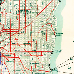 Vintage Map of Seattle, Washington 1911