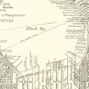 Vintage Map of Seattle, Washington 1920