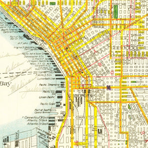 Vintage Map of Seattle, Washington 1924