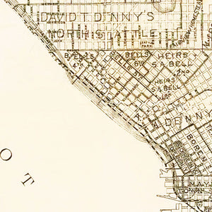 Vintage Map of Seattle, Washington 1887