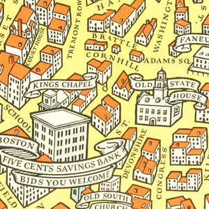 Vintage Map of Boston, Massachusetts 1929