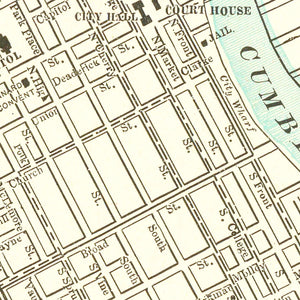 Vintage Map of Nashville, Tennessee 1895