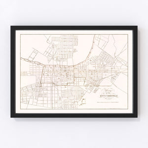 Vintage Map of Nashville, Tennessee 1860