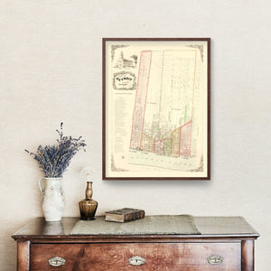 Vintage Map of Detroit, Michigan 1853