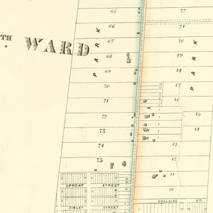 Vintage Map of Detroit, Michigan 1853