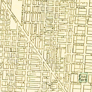 Vintage Map of Detroit, Michigan 1892