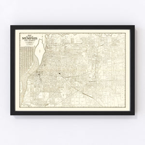 Vintage Map of Memphis, Tennessee 1925