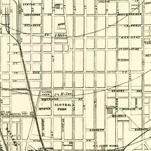 Vintage Map of Louisville, Kentucky 1893