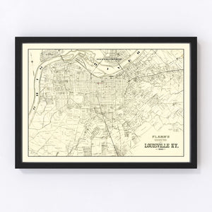 Vintage Map of Louisville, Kentucky 1893