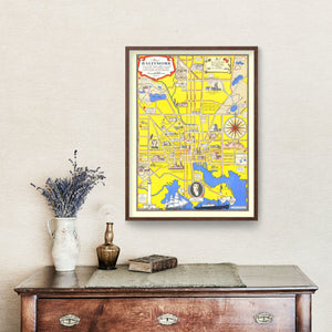 Vintage Map of Baltimore, Maryland 1935