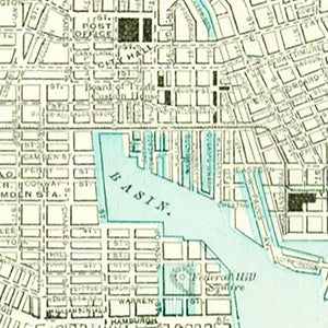 Vintage Map of Baltimore, Maryland 1892
