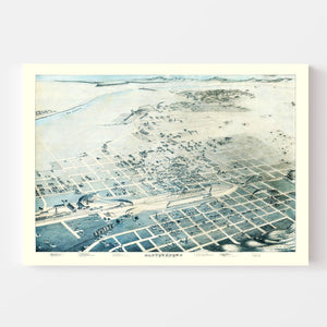 Vintage Map of Albuquerque, New Mexico 1886