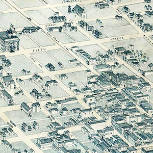 Vintage Map of Albuquerque, New Mexico 1886