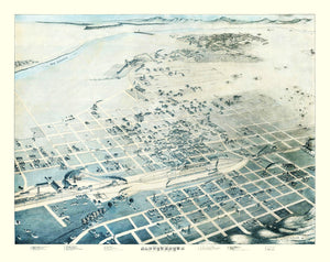 Vintage Map of Albuquerque, New Mexico 1886