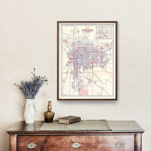 Vintage Map of Tucson, Arizona 1956