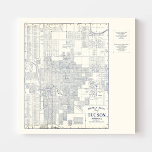 Vintage Map of Tucson, Arizona 1920