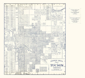 Vintage Map of Tucson, Arizona 1920